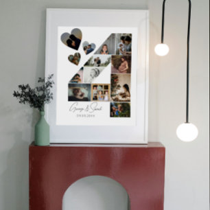 4 jaar samen Fotocollage bruiloft Jubileum Poster