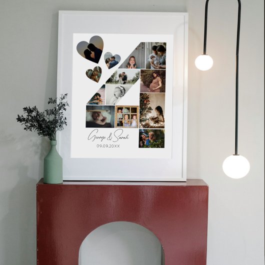 4 jaar samen Fotocollage bruiloft Jubileum Poster