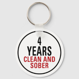4 jaar Schone en Sober Sleutelhanger