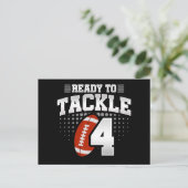 4 Jaar Tackle Voetbal Feestje Kinderen 4e Verjaard Briefkaart (Staand voorkant)