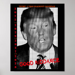 4 JAAR TRUMP BLACK-OUT KALENDER POSTER