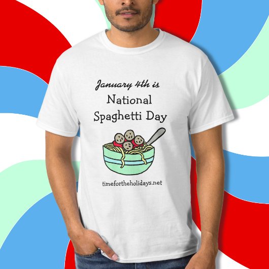 4 januari is de Nationale Spaghettidag T-shirt