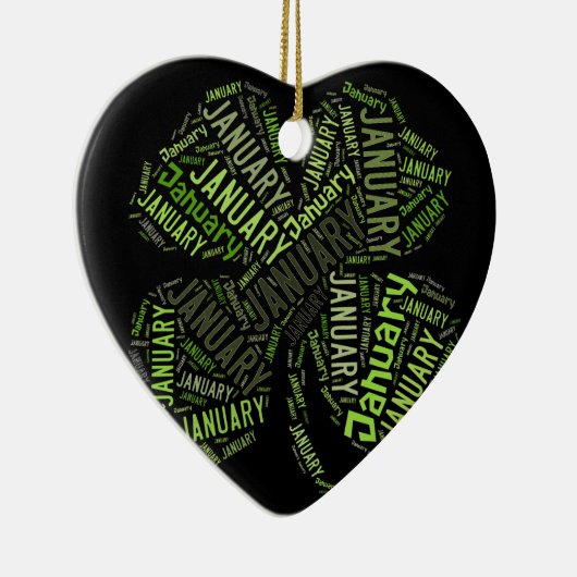 4 januari Leaf Clover Keramisch Ornament (Rechts)