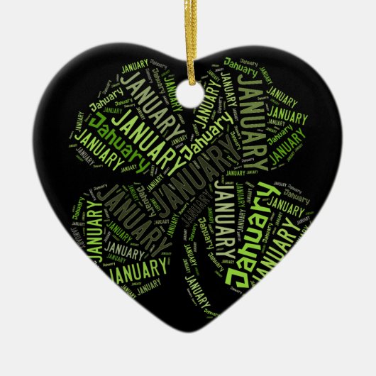 4 januari Leaf Clover Keramisch Ornament (Voorkant)