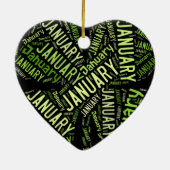 4 januari Leaf Clover Keramisch Ornament (Achterkant)