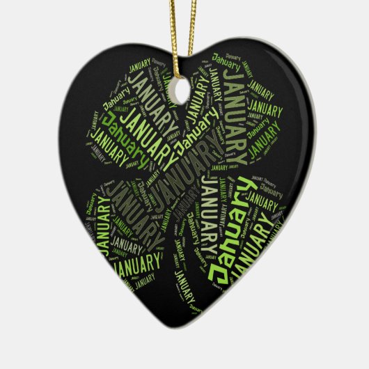 4 januari Leaf Clover Keramisch Ornament (Links)