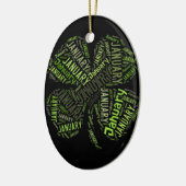 4 januari Leaf Clover Keramisch Ornament (Links)