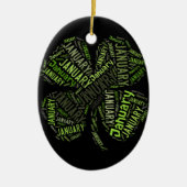 4 januari Leaf Clover Keramisch Ornament (Voorkant)