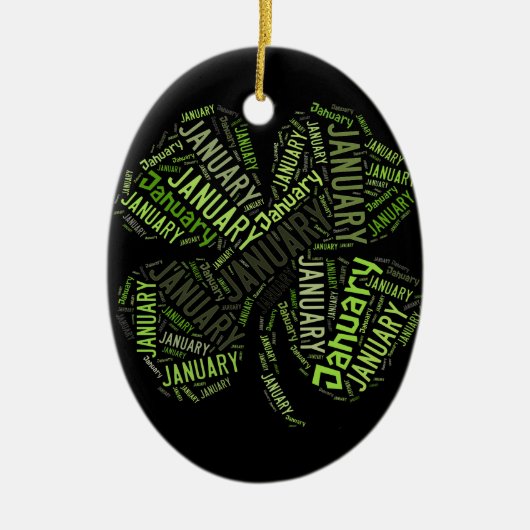 4 januari Leaf Clover Keramisch Ornament (Voorkant)