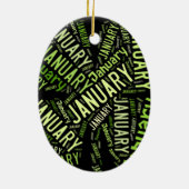 4 januari Leaf Clover Keramisch Ornament (Achterkant)