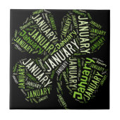 4 januari Leaf Clover Tegeltje (Voorkant)