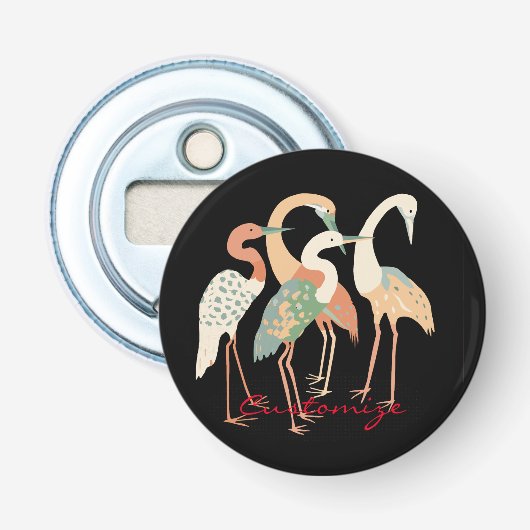 4 Japanse Kraanvogels Thunder_Cove Button Flesopener (Voorkant)