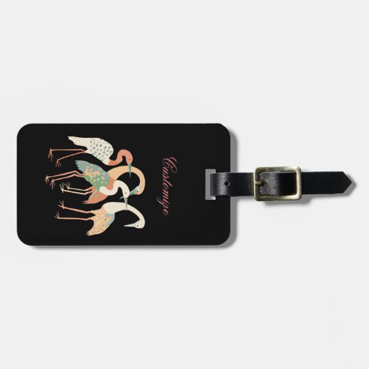 4 Japanse kranen Thunder_Cove Bagagelabel (Voorkant horizontaal)