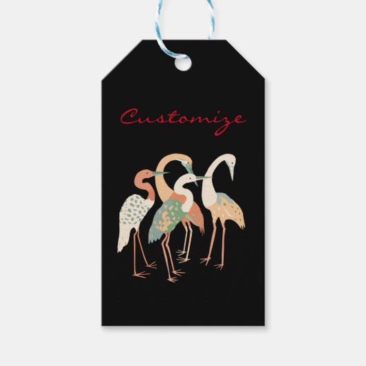 4 Japanse kranen Thunder_Cove Cadeaulabel (Voorkant)