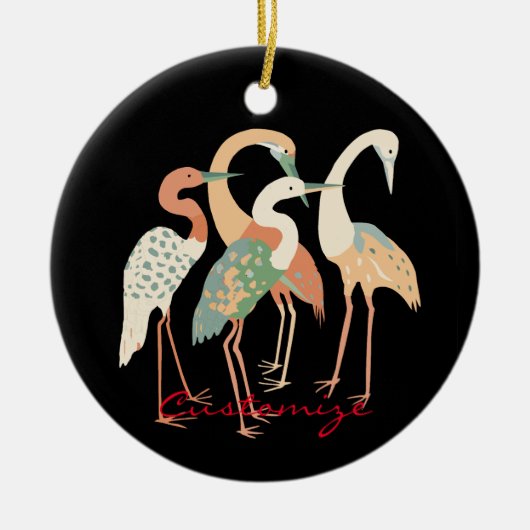 4 Japanse kranen Thunder_Cove Keramisch Ornament (Voorkant)