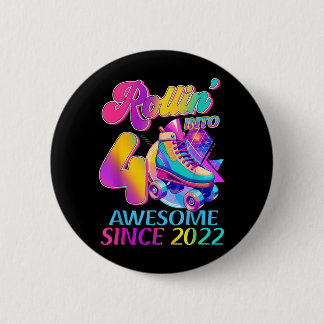 4 Jaren Geweldig Sinds 2022 Hockey Thema Verjaarda Ronde Button 5,7 Cm