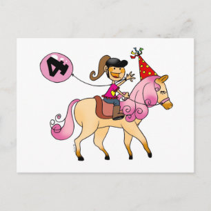 4-jarig meisje op een pony briefkaart