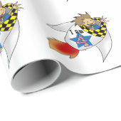 4-jarige verjaardag jongen (raketjongen) cadeaupapier (Rol Hoek)