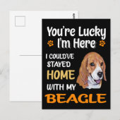4 Je hebt geluk thuis met mijn Beagle Briefkaart (Voorkant / Achterkant)