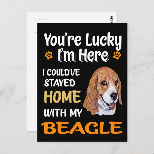 4 Je hebt geluk thuis met mijn Beagle Briefkaart (Voorkant / Achterkant)
