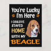 4 Je hebt geluk thuis met mijn Beagle Briefkaart (Voorkant)