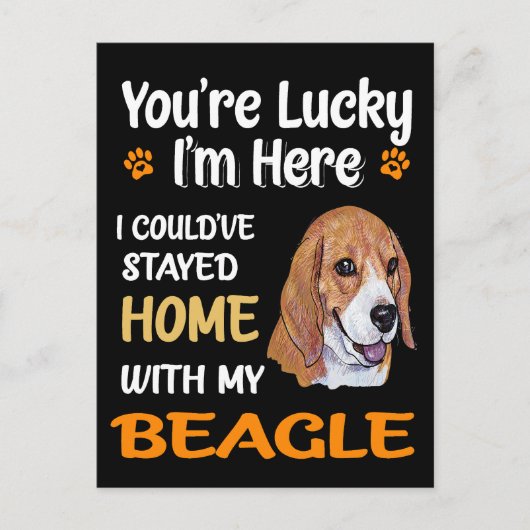 4 Je hebt geluk thuis met mijn Beagle Briefkaart (Voorkant)