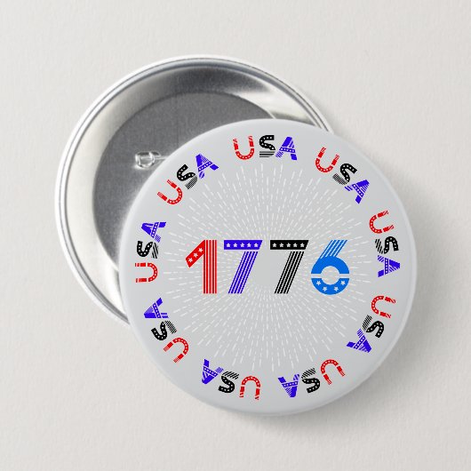 4 juli 1776 Amerikaanse Button (Voorkant /achterkant)