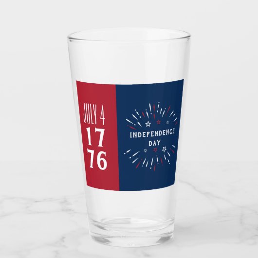 4 juli 1776 Amerikaanse USA Independence Day Firew Glas (Voorkant)
