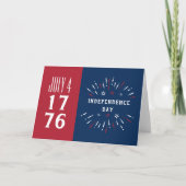 4 juli 1776 Amerikaanse USA Independence Day Firew Kaart (Voorkant)