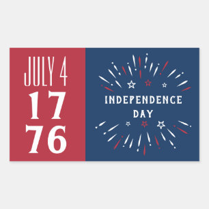 4 juli 1776 Amerikaanse USA Independence Day Firew Rechthoekige Sticker