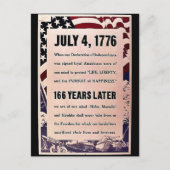 4 juli 1776 briefkaart (Voorkant)