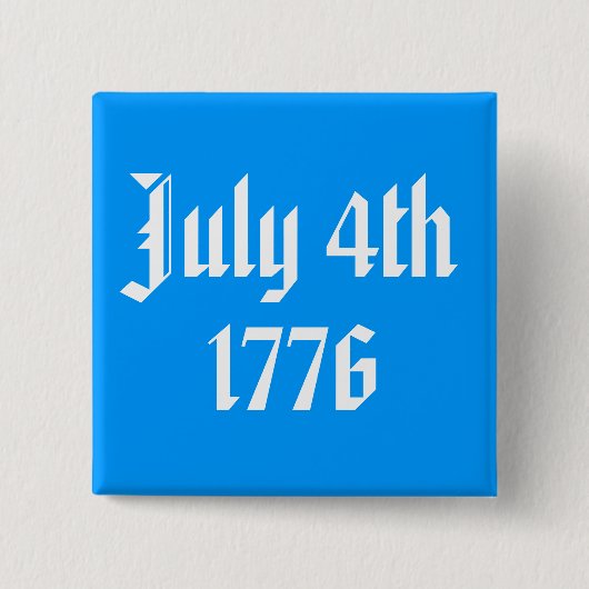 4 juli 1776-knop vierkante button 5,1 cm (Voorkant)