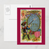 4 juli 1776 Minuteman Briefkaart (Voorkant / Achterkant)