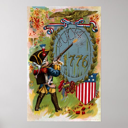 4 juli 1776 Minuteman Poster (Voorkant)