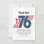 4 juli 1776 Onafhankelijkheidsdag Bedankkaart (Voorkant)