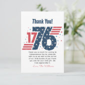 4 juli 1776 Onafhankelijkheidsdag Bedankkaart (Staand voorkant)