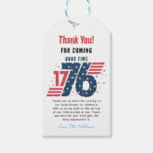 4 juli 1776 Onafhankelijkheidsdag Cadeaulabel (Voorkant)