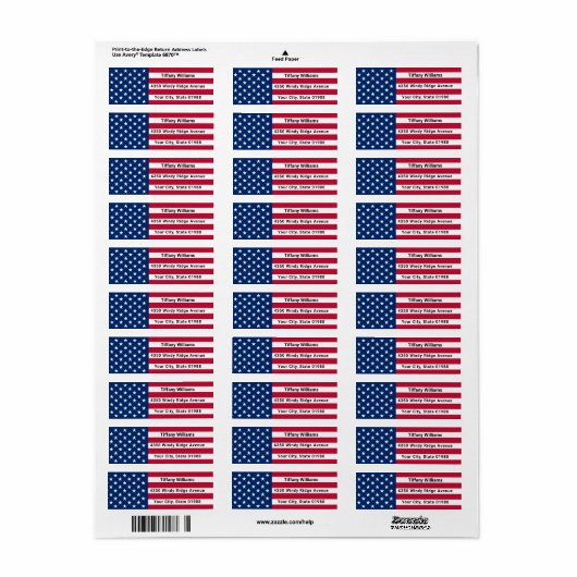 4 juli 1776 Onafhankelijkheidsdag Etiket (Full Sheet)