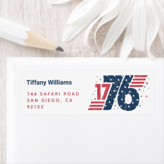 4 juli 1776 Onafhankelijkheidsdag Etiket (Insitu)