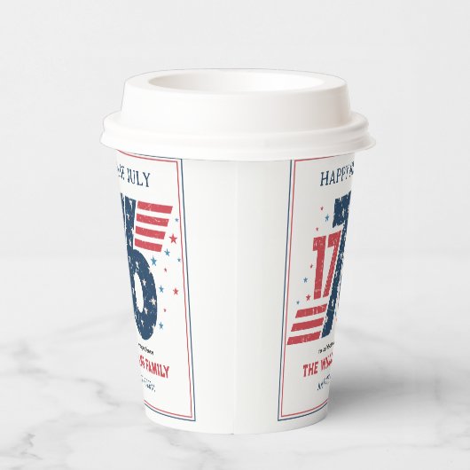 4 juli 1776 Onafhankelijkheidsdag Papieren Bekers (Rechts)