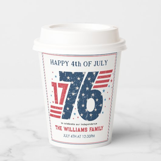 4 juli 1776 Onafhankelijkheidsdag Papieren Bekers (Voorkant)