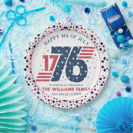 4 juli 1776 Onafhankelijkheidsdag Papieren Bordje (Feest)