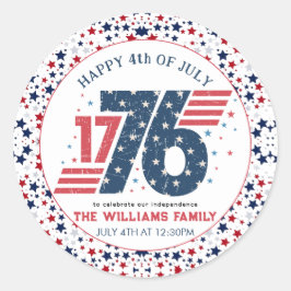 4 juli 1776 Onafhankelijkheidsdag Ronde Sticker