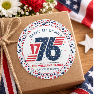 4 juli 1776 Onafhankelijkheidsdag Ronde Sticker