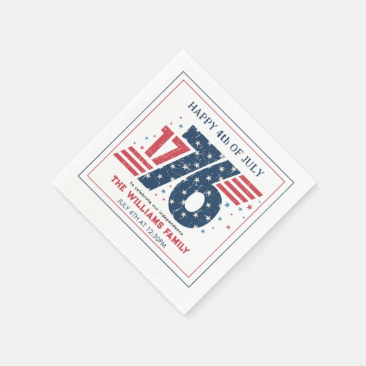 4 juli 1776 Onafhankelijkheidsdag Servet (Hoek)