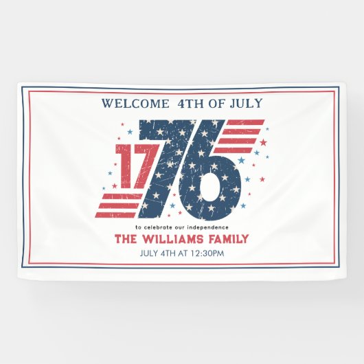 4 juli 1776 Onafhankelijkheidsdag Spandoek (Horizontaal)