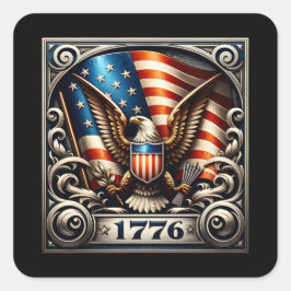 4 juli 1776 Onafhankelijkheidsdag Vierkante Sticker