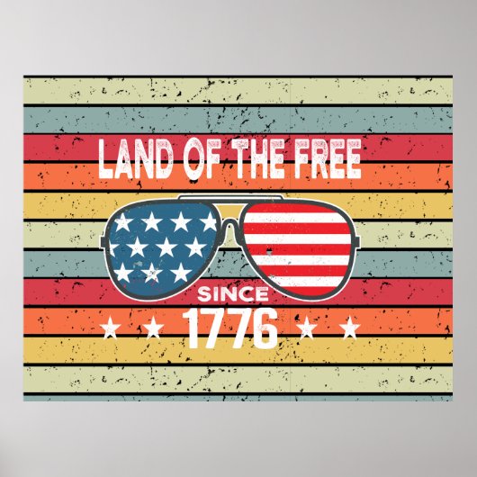 4 juli 1776 Onafhankelijkheidsdag Vintage Poster (Voorkant)