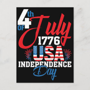 4 juli 1776 USA Onafhankelijkheidsdag T-Shirt Feestdagenkaart