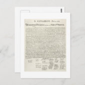 4 juli 1776 VERKLARING INDEpendence Briefkaart (Voorkant / Achterkant)